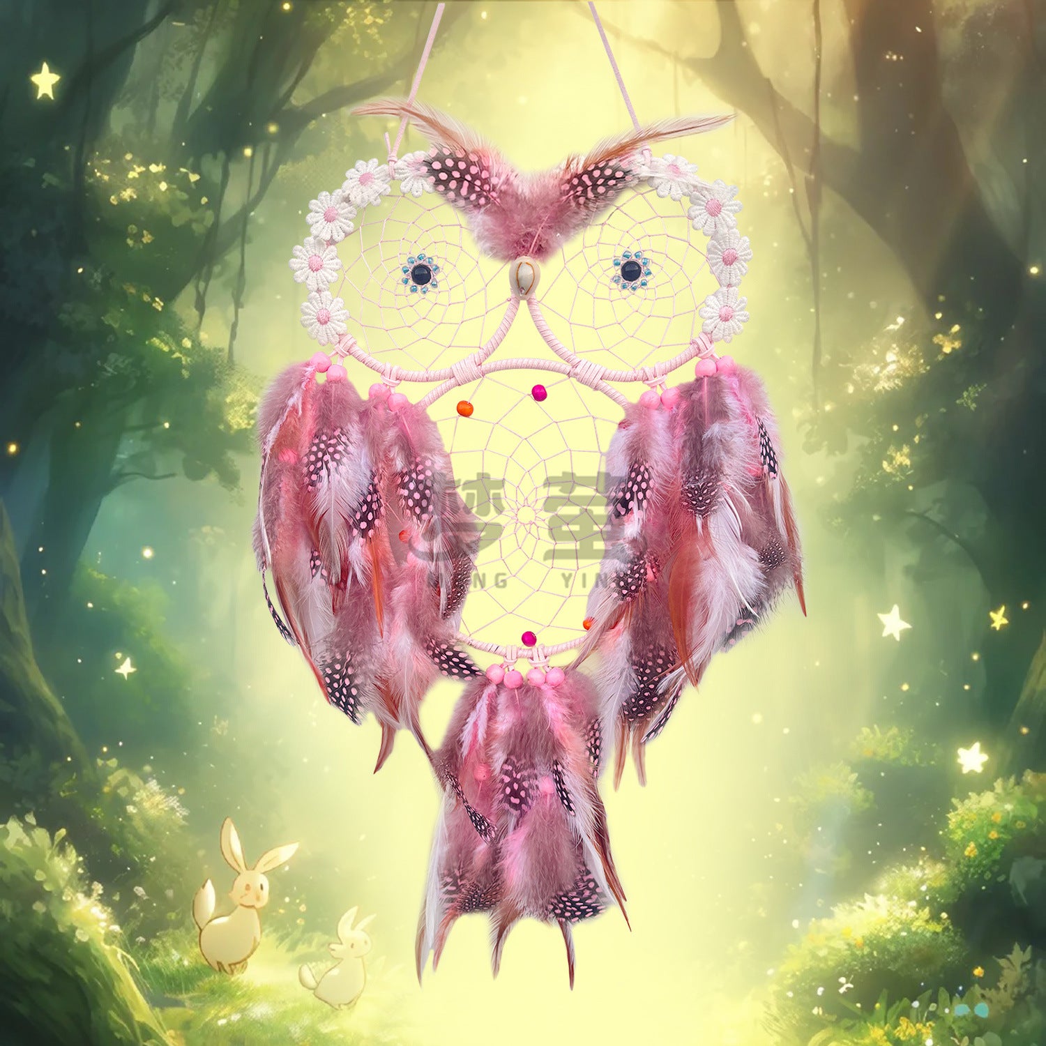 Wholesale Pink Wisdom Bird Owl Dream Catcher