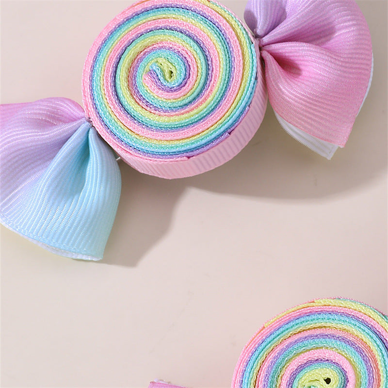Wholesale Candy Flower Headwear Duckbill Clip Back of Head Bow