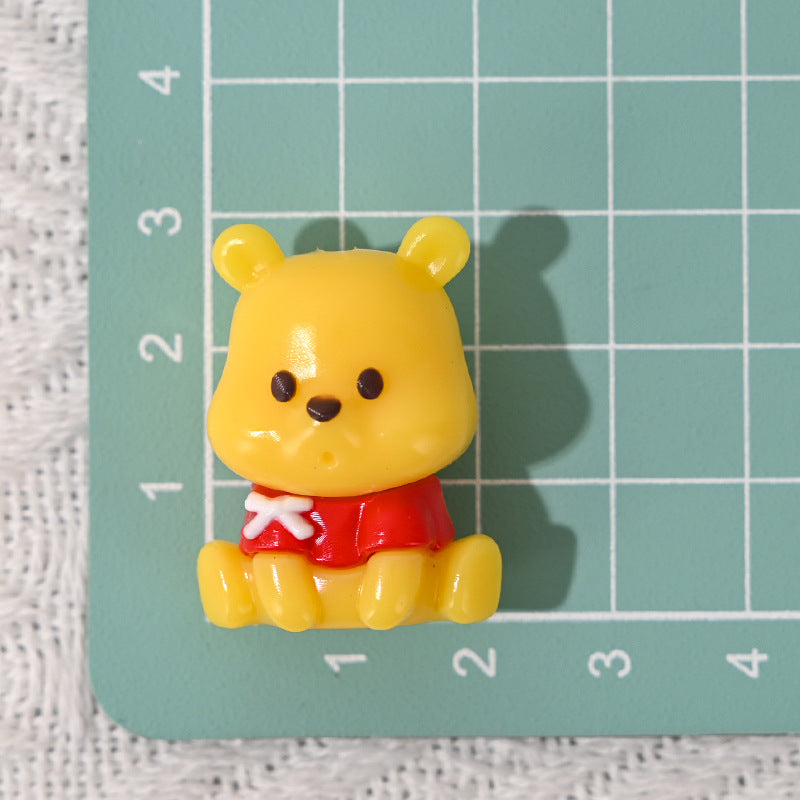 Wholesale 5pcs/pack Rubber Beads Bear Straight Hole Loose Beads Cartoon Beads OLY Exclusive