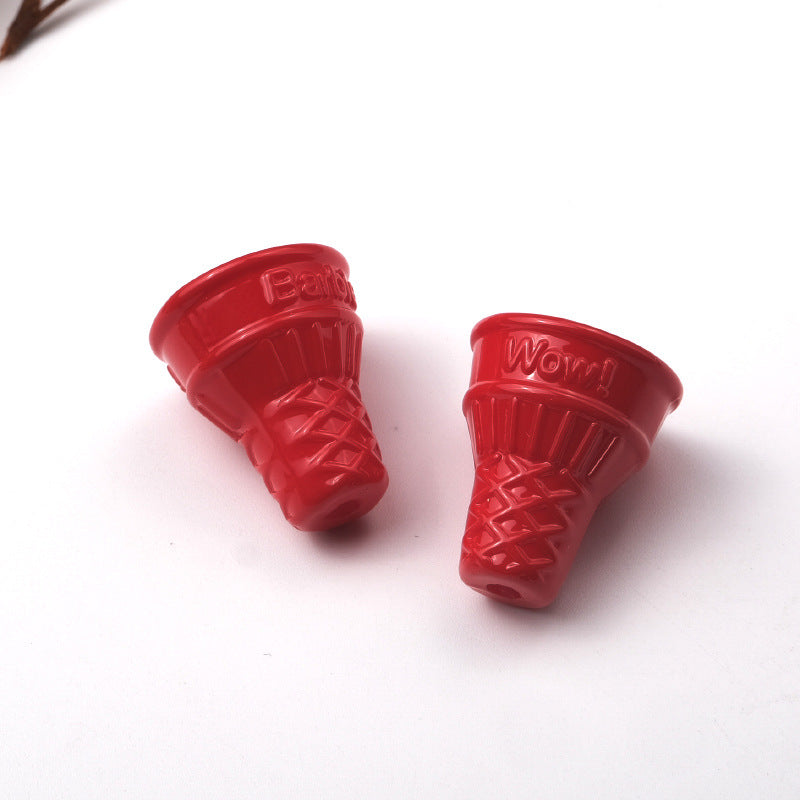 穴あきアクリルビーズ付き100個/パックのカラーコーンベイクドペイントアイスクリームの卸売