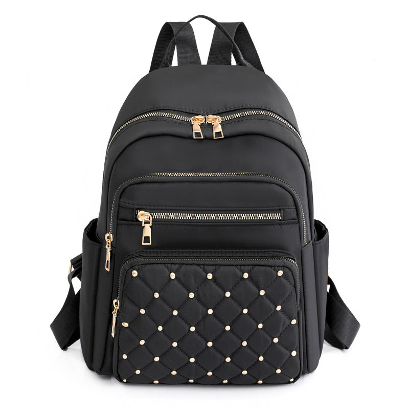 Wholesale Solid Color Diamond Car Stitching Rivets Oxford Cloth Backpack
