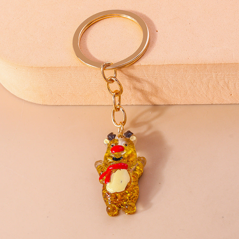 Wholesale Christmas Series Christmas Stockings Elk Snowman Gloves Resin Keychain