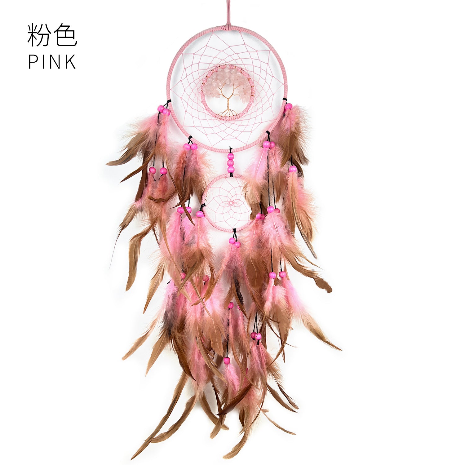Wholesale Colorful Crystal Stone Hand-woven Creative Dream Catcher