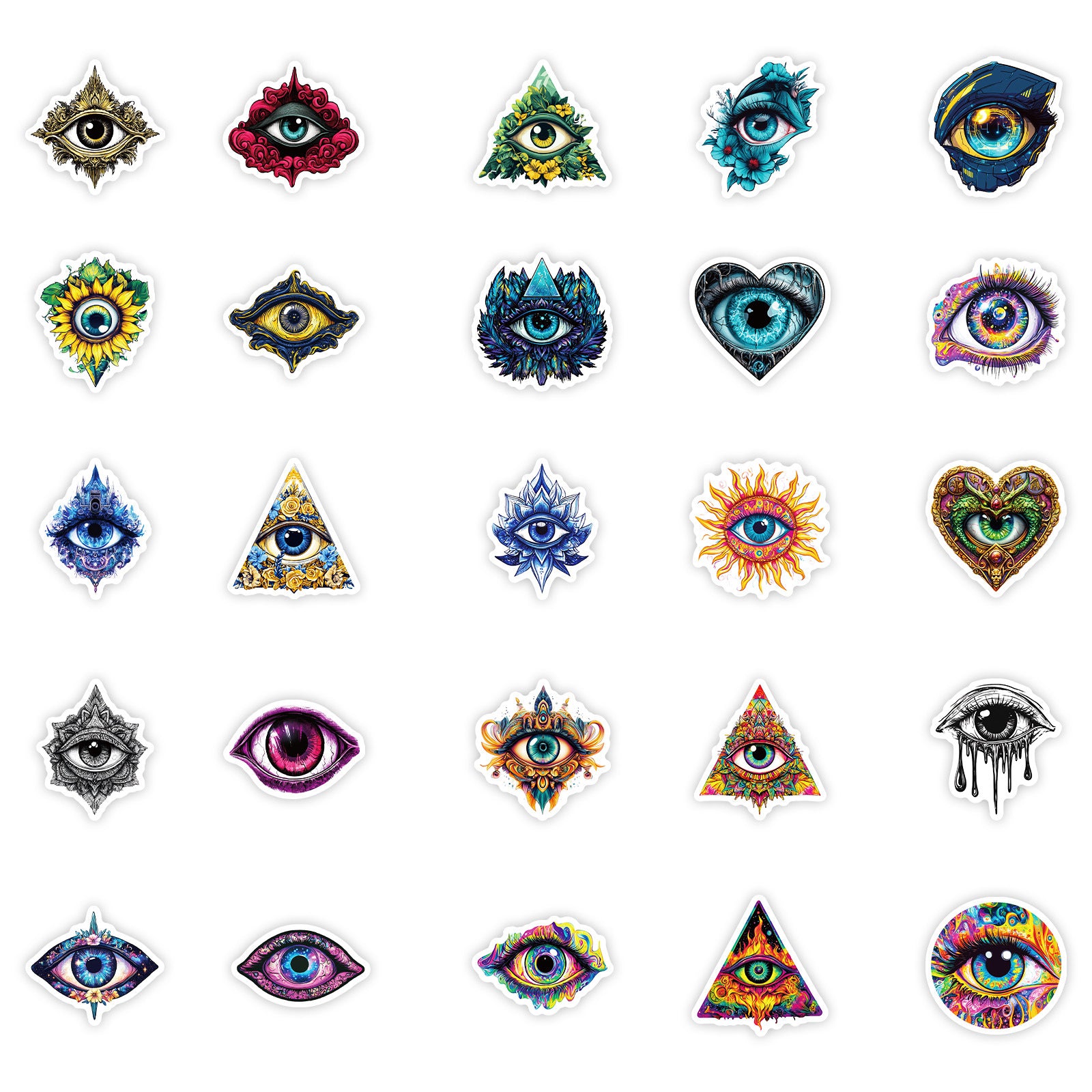 Wholesale 50pcs Personalized pupil eye graffiti waterproof stickers DIY mobile phone case skateboard notebook decoration stickers