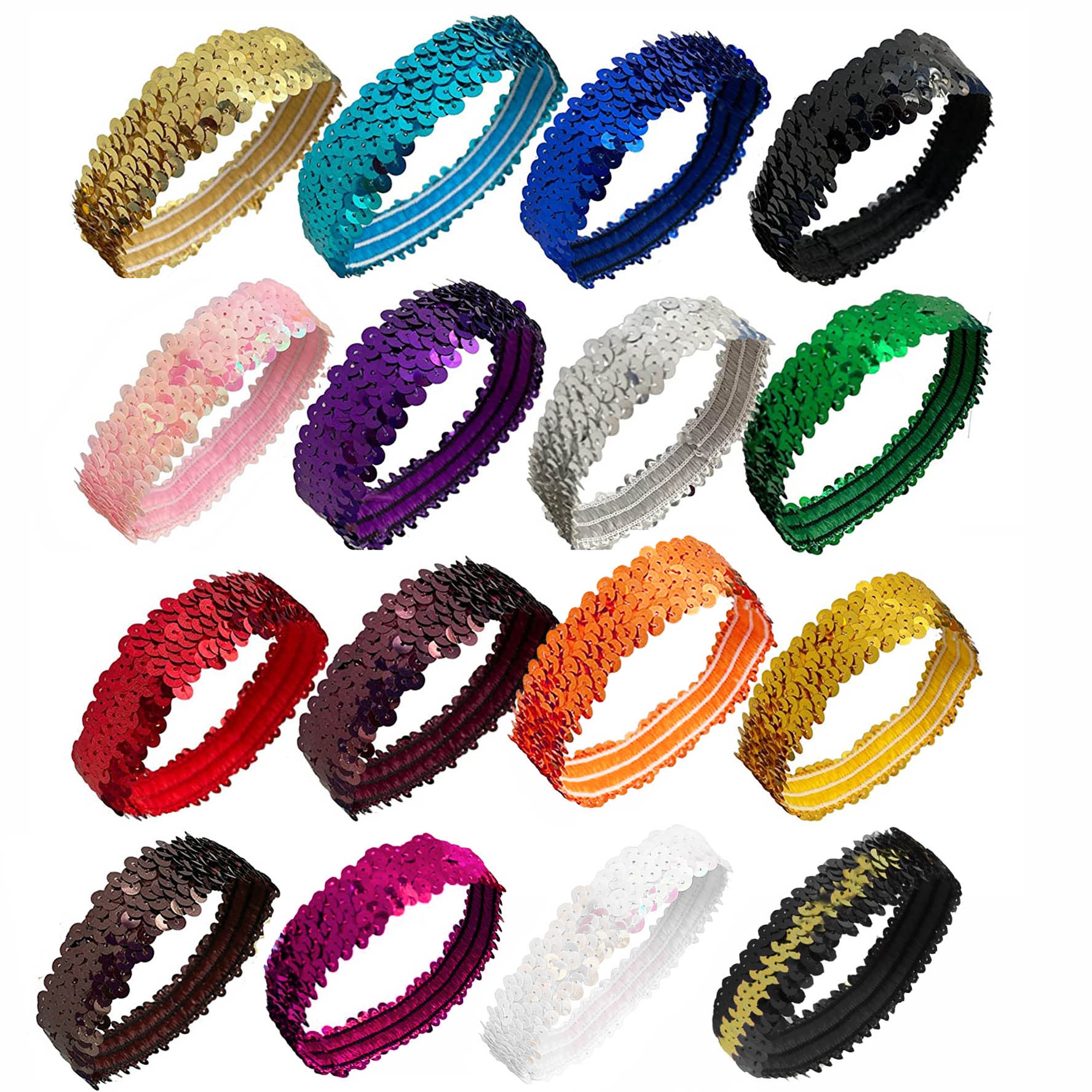 Wholesale Sports dance glitter shiny elastic headband