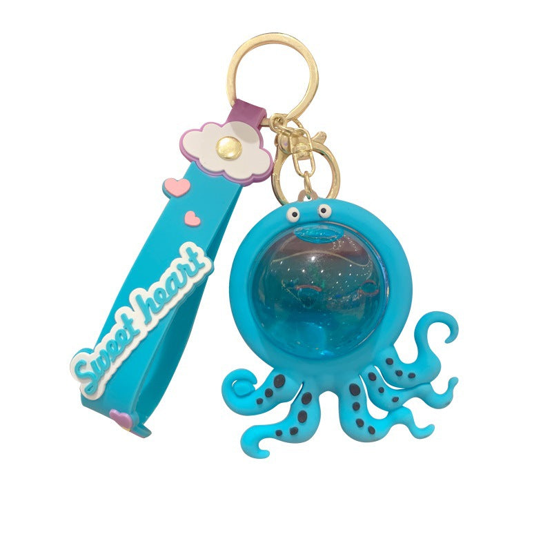 Llavero y llavero de botella de pulpo y botella de pulpo de PVC
