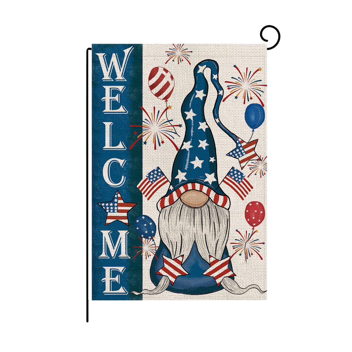 Wholesale Double Sided Garden Flag American Independence Day Linen Print Outdoor Courtyard Decoration Small Flag