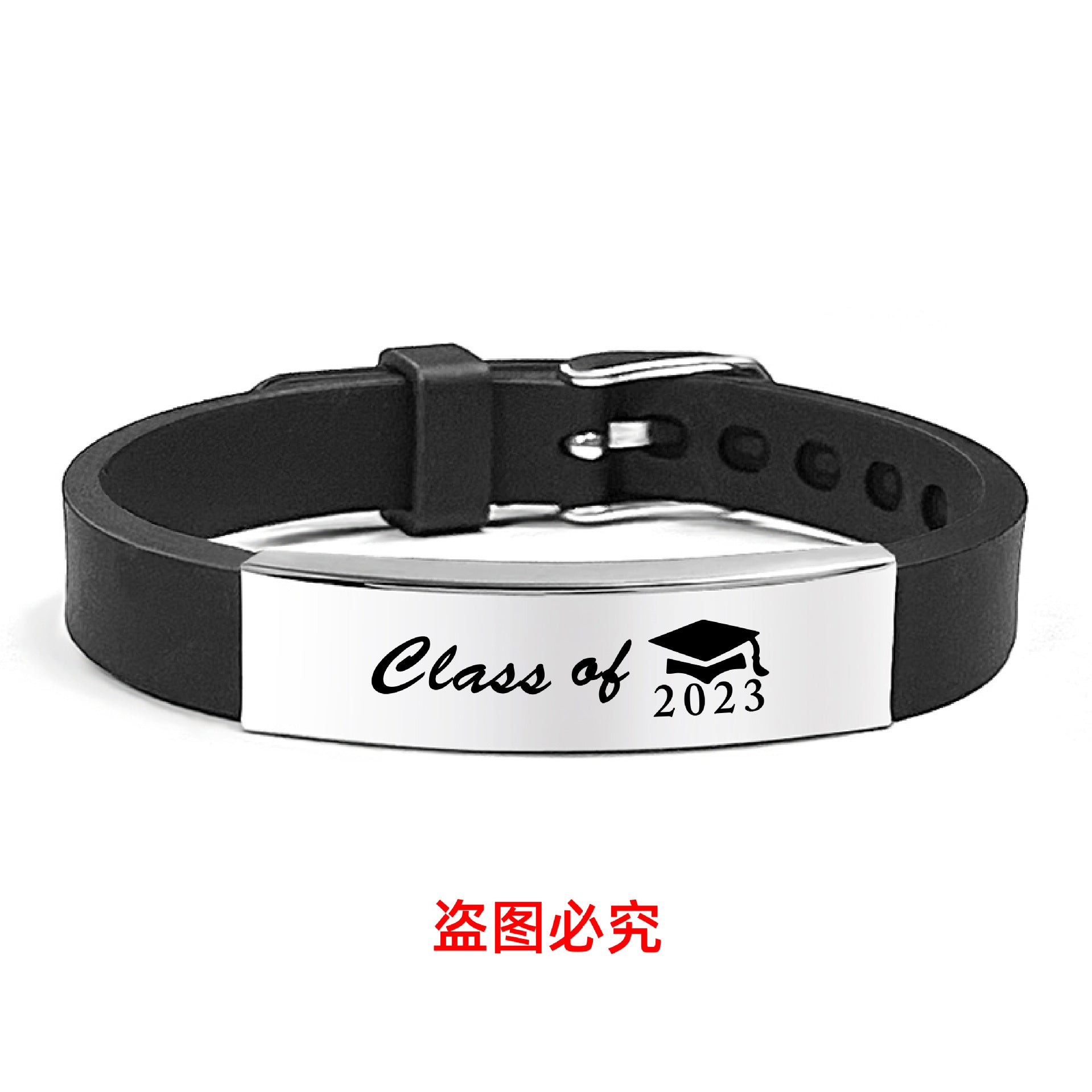 Wholesale Graduation Season Gift Engraved Stainless Steel Silicone Necklace