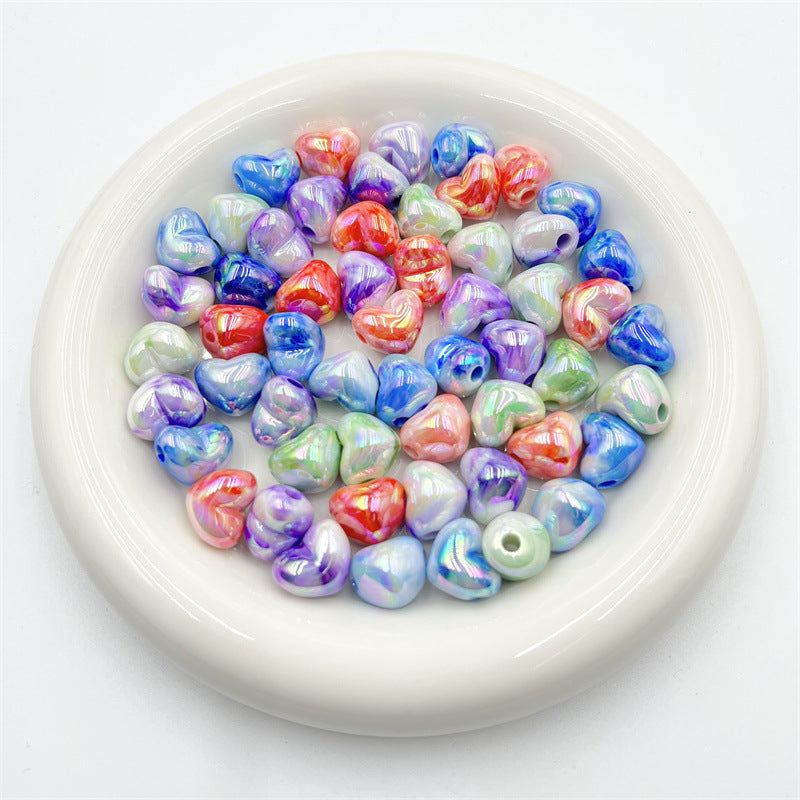 Wholesale 10pcs/pack UV Plating Smudged Round Beads