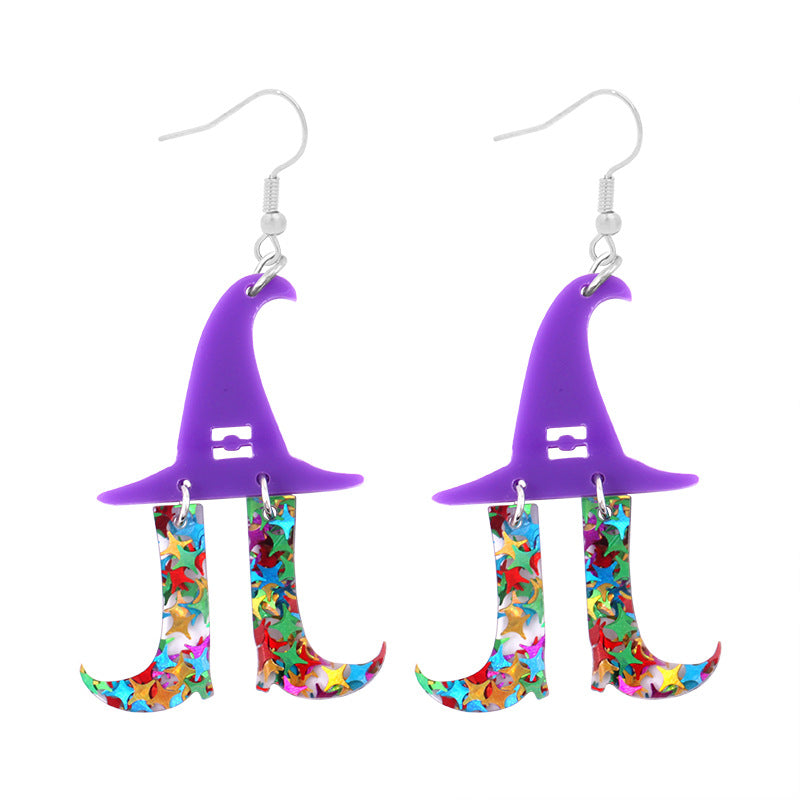 Wholesale Trendy  Earrings Exaggerated Resin Skull Pumpkin  Web Dangle Earrings Party Jewelry Accessory