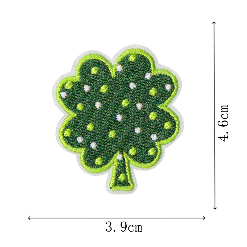 Wholesale St Patrick S Day Green Clover Leaf Embroidered Patch Set 25Pc Coat Fashion Accessory