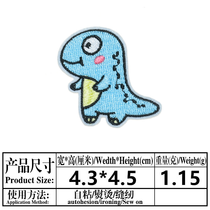 Wholesale Cartoon Dinosaur Embroidered Patch Twill Applique Decorative Sewing Accessory For Clothing Towel Gift