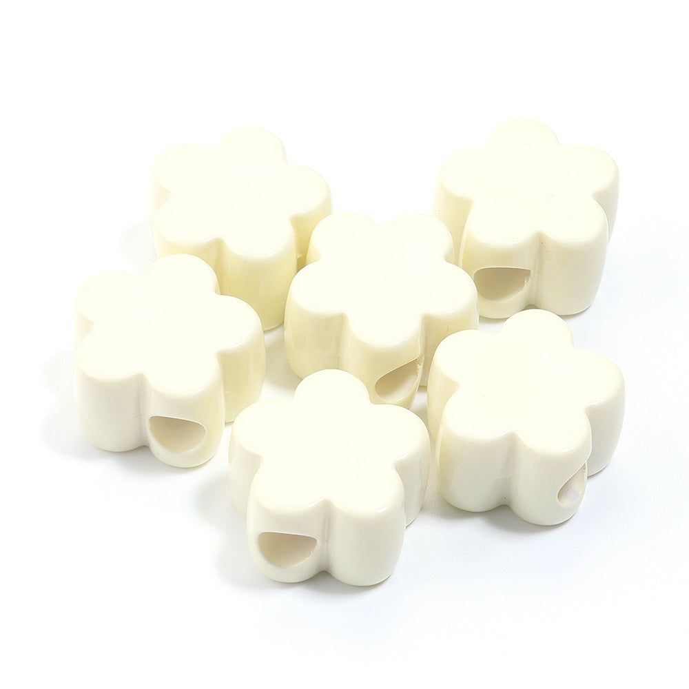 Wholesale 6pcs Acrylic Macaron Color Peach Heart DIY Beads