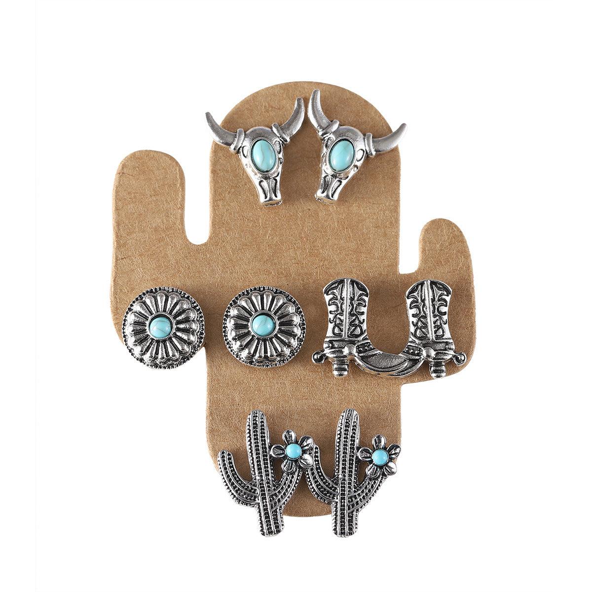 Wholesale Retro Bull Head Boots Various Styles Set Earrings