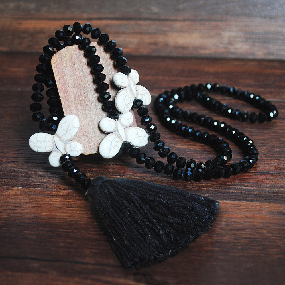 Wholesale  color crystal white turquoise butterfly necklace