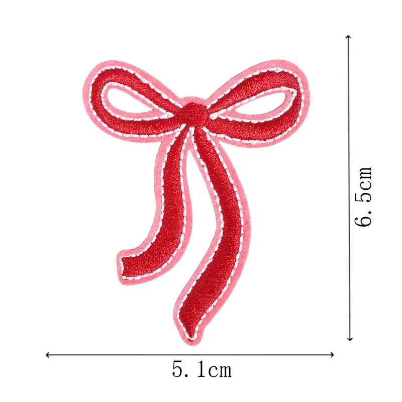 Wholesale Red Bow Embroidery Patch Set Of 9 For DIY Hair Clips And Towel Applique Fashion Accessory