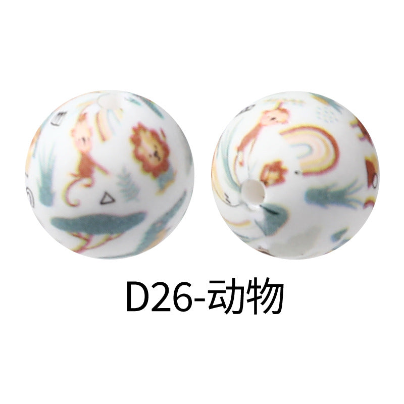 Wholesale 100pcs Pattern Silicone Beads