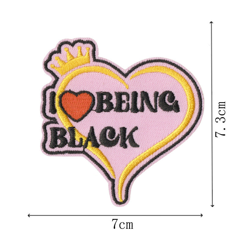 Wholesale Embroidered Patch With Black Independence Day Design Sew On Decorative Badge For Coats Casual Craft Supply For Resale