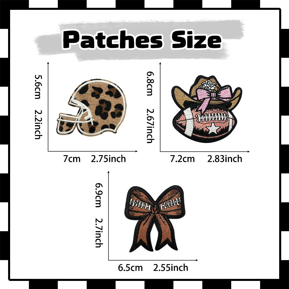 Wholesale Football Iron On Patch Embroidery Badge For Coats DIY Clothing Accessory