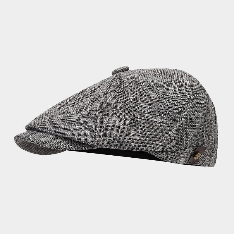 Wholesale Thin Breathable Imitation Linen British Retro Casual Short Brim Cap