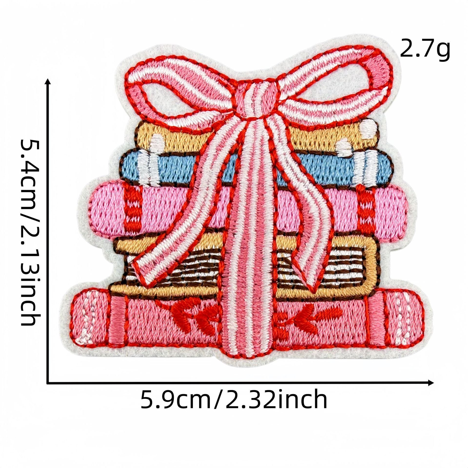 Wholesale Pink Reading Theme Embroidered Patches Book Decorative Stickers 15Pcs For Clothes Bags DIY Gift Boutique Resale