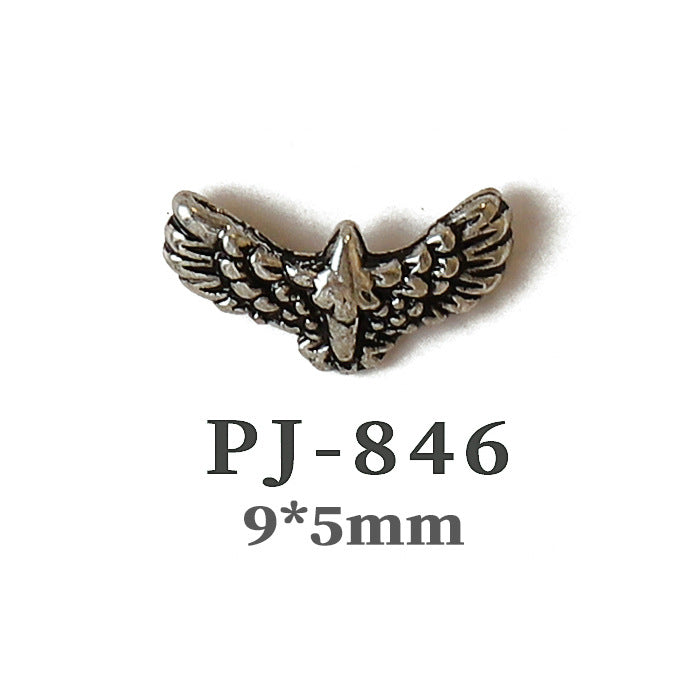 Wholesale  Metal Nail Art Charms Antelope Head Wings Leopard Head Manicure Decorative Accent