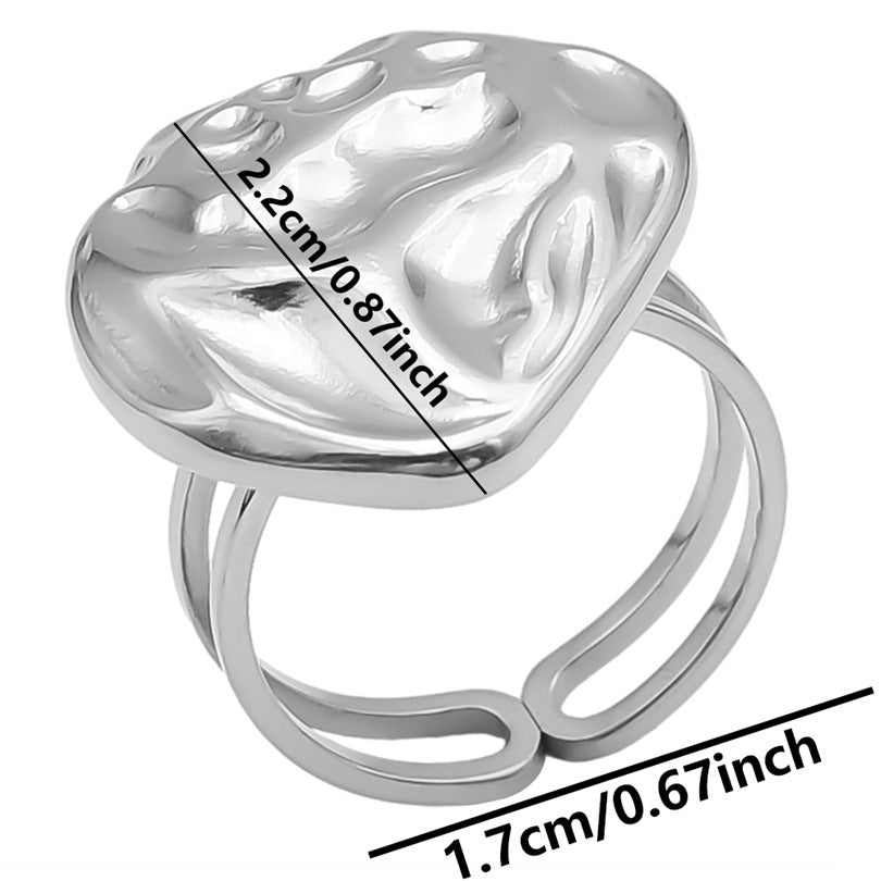Wholesale Valentine's Day Geometric Love Shaped Stainless Steel Rings