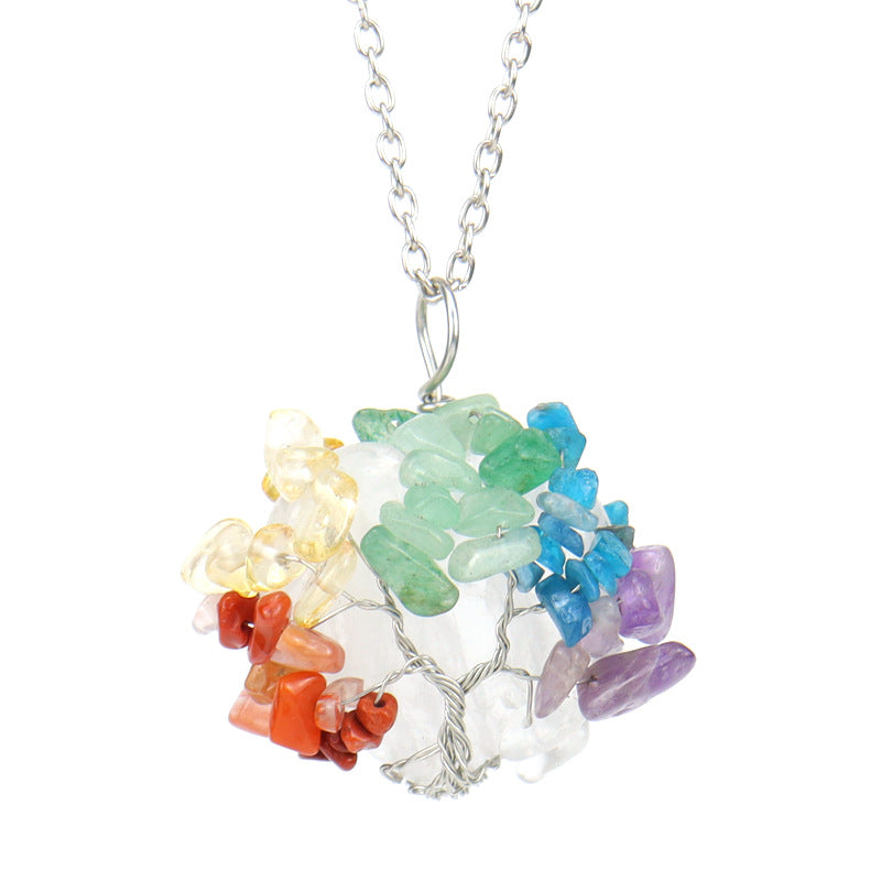 Wholesale Handmade Winding Natural Crushing Thestes Life Tree Love Necklace