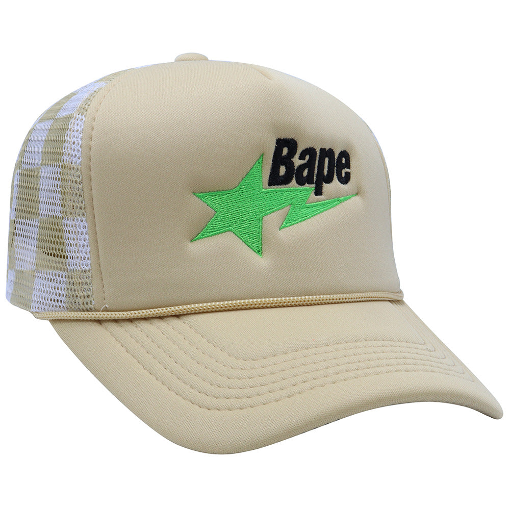 Wholesale Plaid Camouflage Embroidered Truck Hat Sun Protection Mesh Baseball Cap