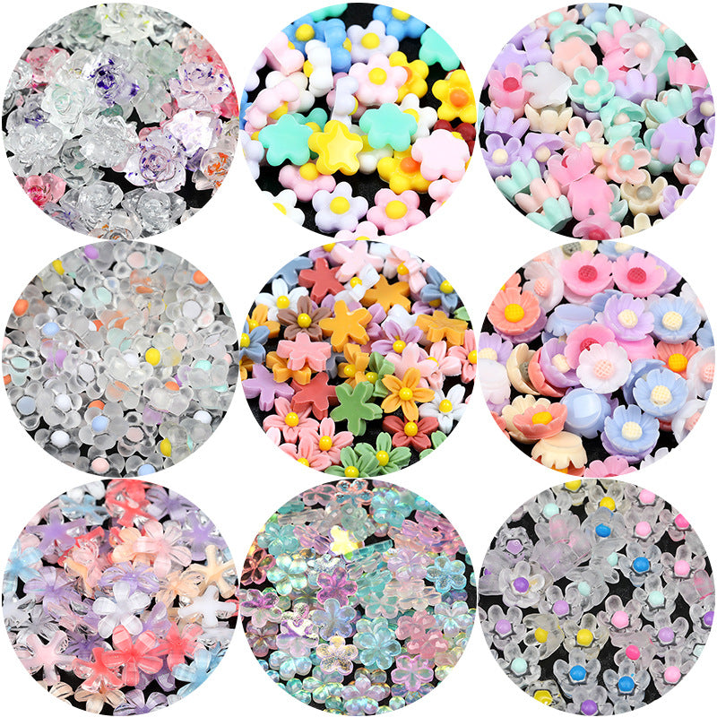Wholesale 200PCS/PACK Mini Resin Accessories Rose Cherry Blossom Nail Art Jewelry Beads
