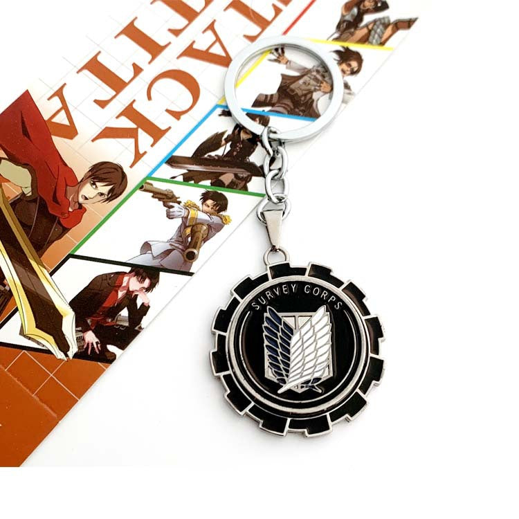 Wholesale Chain Skull Logo Rotatable Alloy Keychain