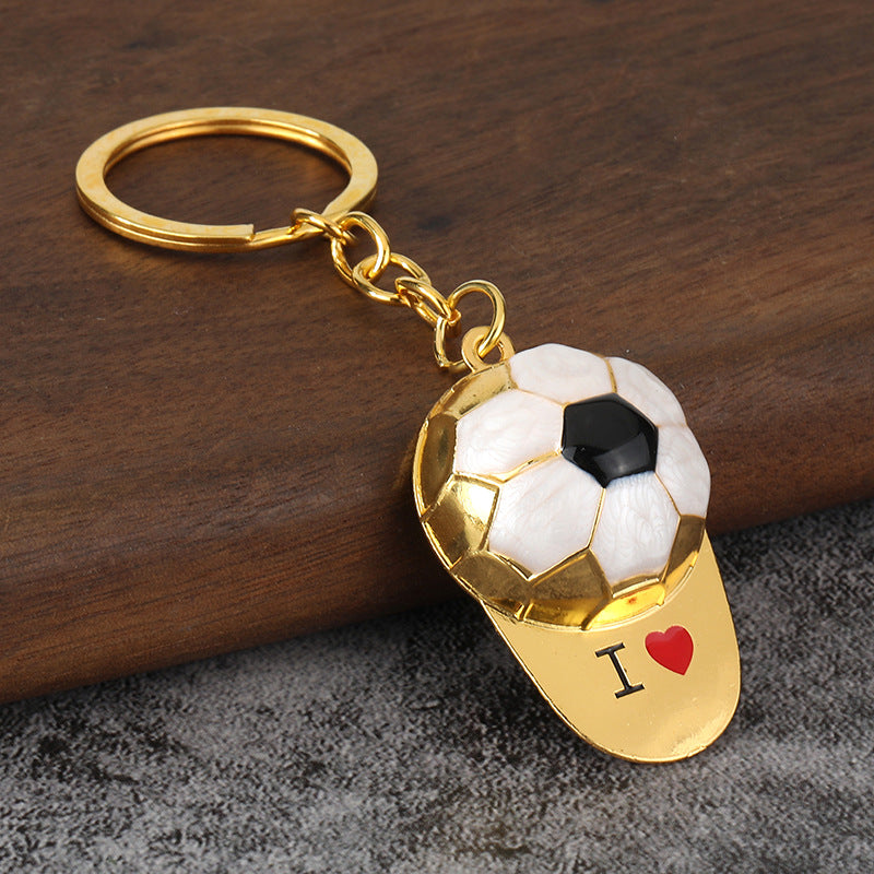 Wholesale Football trophy fan sports gift Metal Keychain