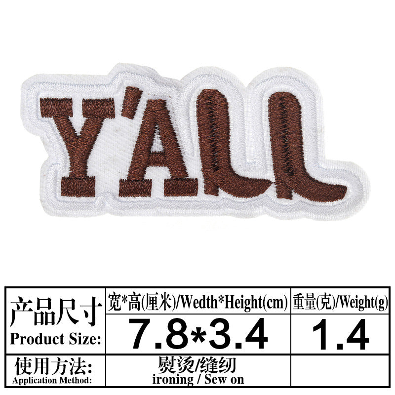 Wholesale Cartoon cloth patch western cowboy hat computer embroidery cloth patch