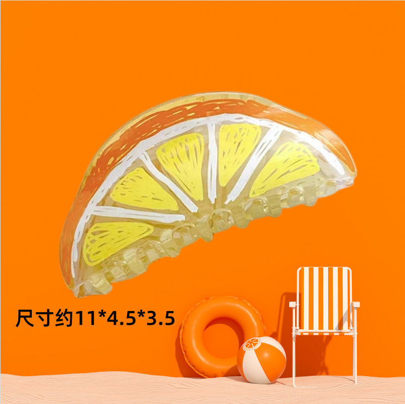Wholesale PVC Korean Style Fruit Hair Clips Cute Lemon Strawberry Claw Clip For Everyday Styling Gift
