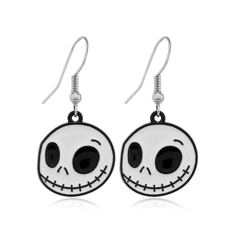 Pendientes de calavera de aleación de Halloween al por mayor