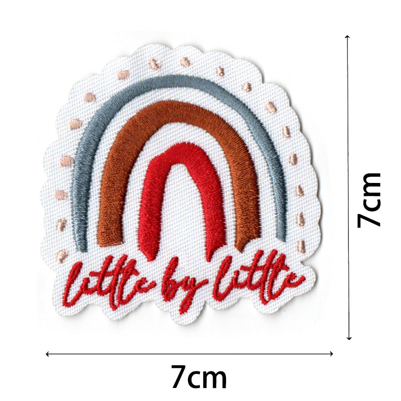 Wholesale Bohemian embroidered fabric patch with positive energy quotes for bags  DIY Patches