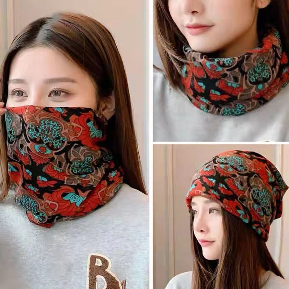 Wholesale Autumn and Winter Imitation Cashmere Double Layer Scarf Multifunctional Pullover Neck Protection Hat