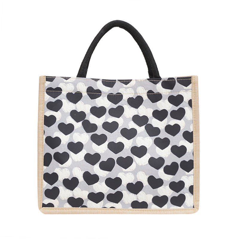 Wholesale Simple Heart Linen Magnetic Buckle Large Capacity Bag Handheld Commuter Bag