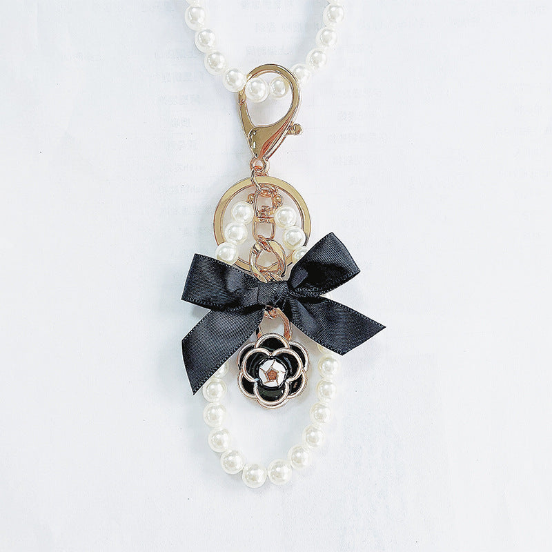 Wholesale Pearl Car Butterfly Alloy Keychain