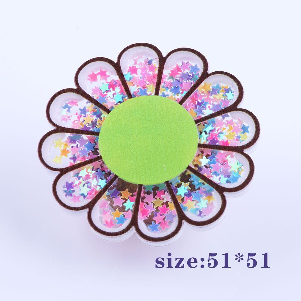 Wholesale 10pcs/pack  Cartoon quicksand Acrylic Flatback