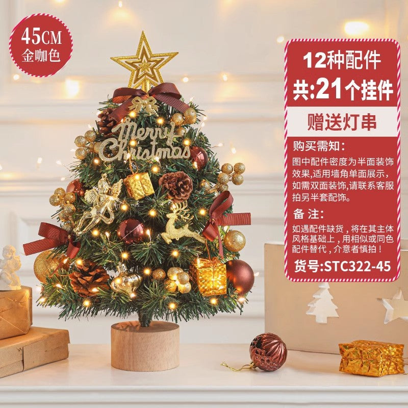 Wholesale Christmas small red desktop Christmas tree stakes ornaments DIY material package to decorate Christmas