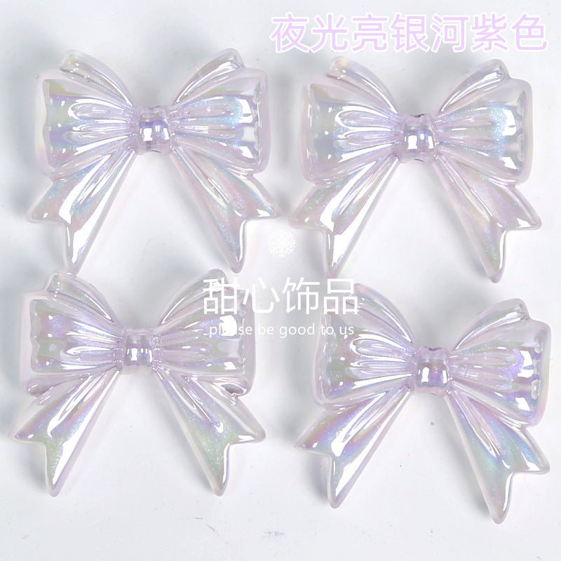 Wholesale 10PCS Starry Sky Bright Galaxy Bow Tie Diy Mobile Phone Chain Bag Pendant Jewelry