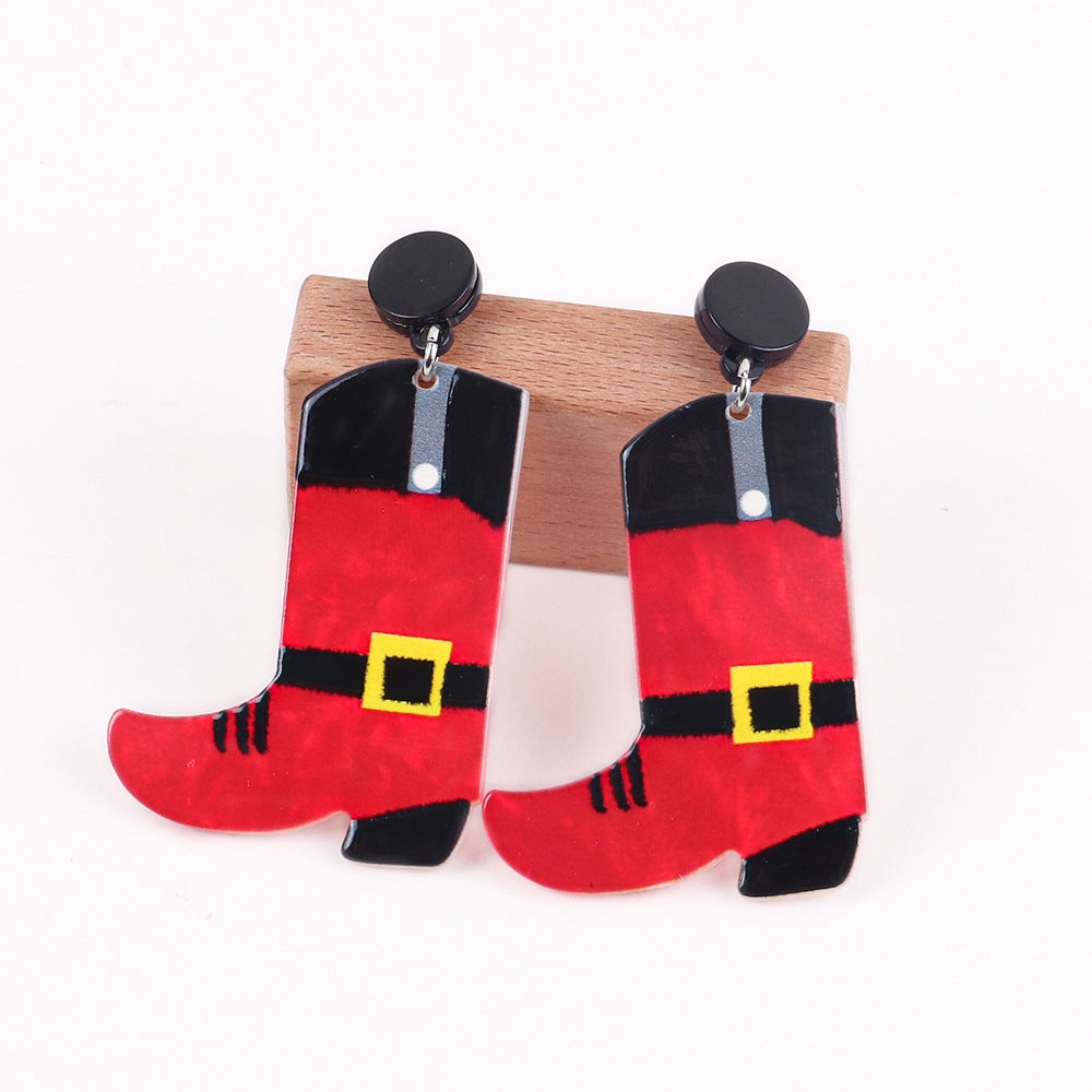 Wholesale Christmas Snowman House Cup Acrylic Earrings