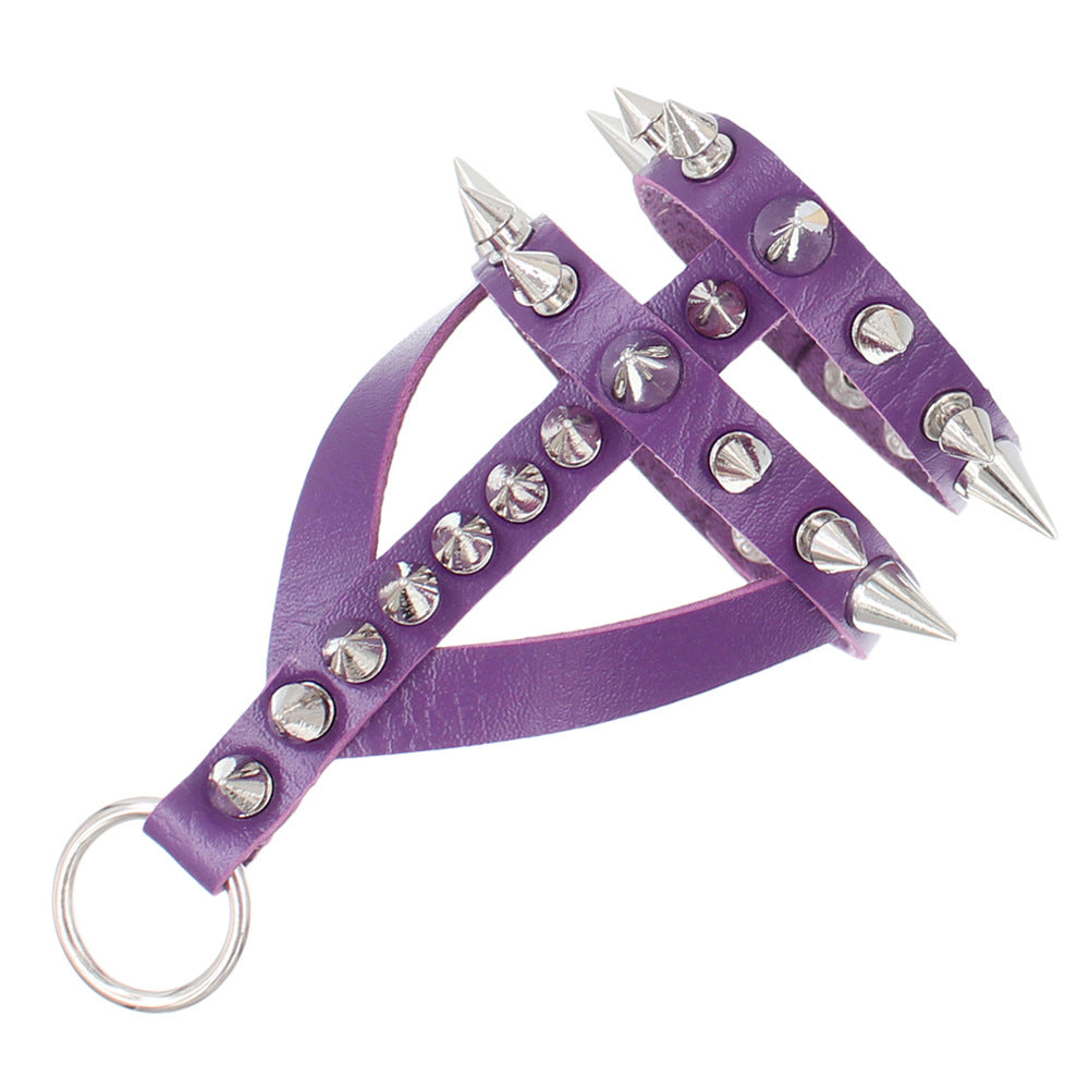 Wholesale  Dark Exaggerated Gothic Bracelet PU Leather Pointed Rivet Bracelet