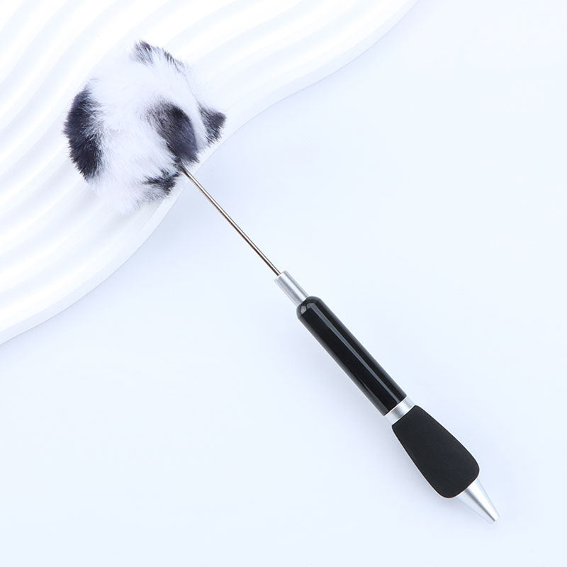 Wholesale 50pcs DIY Hair Ball Cute Girl Heart Furry Cute Round Beads Furry Plastic Beads Pen