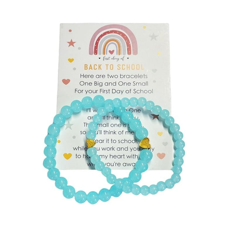 Wholesale Solid color bead gold heart pendant bracelet for the start of school season