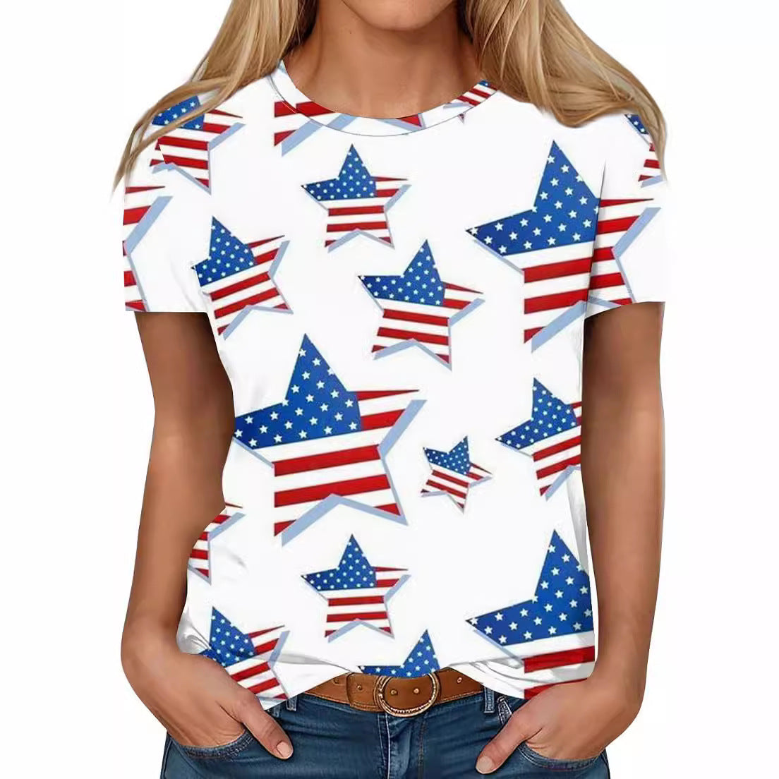 Wholesale Independence Day 3D Digital Printing T-shirt