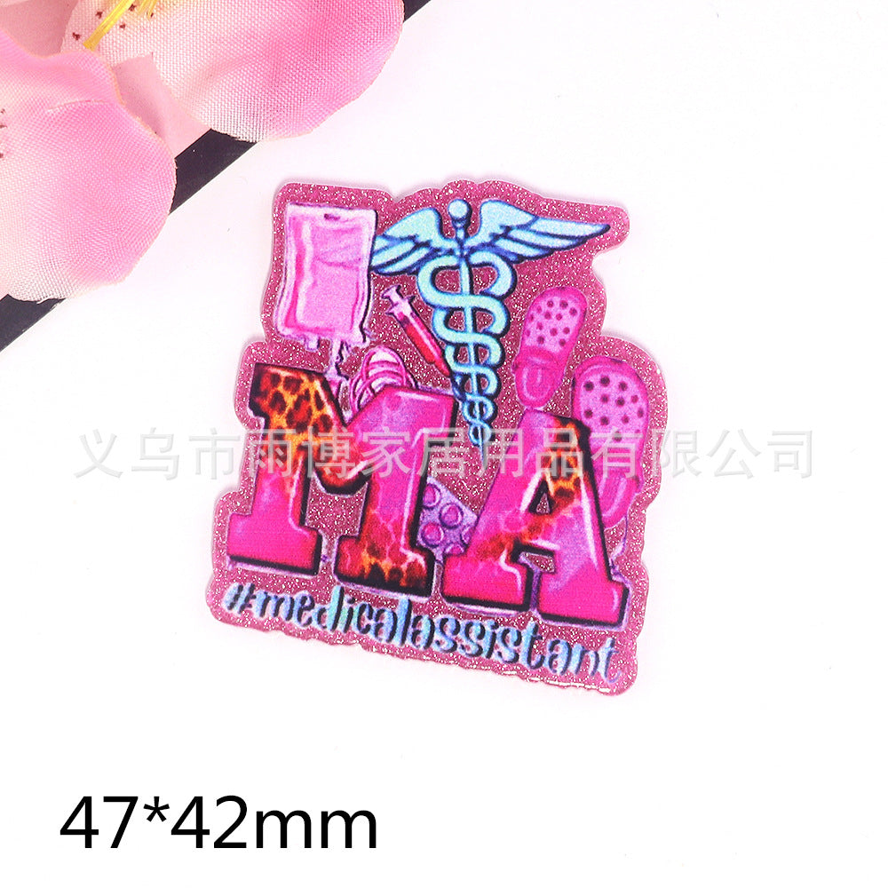 Wholesale 10pcs Cartoon Anime Letters Medical DIY Patch Accessories FlatBack