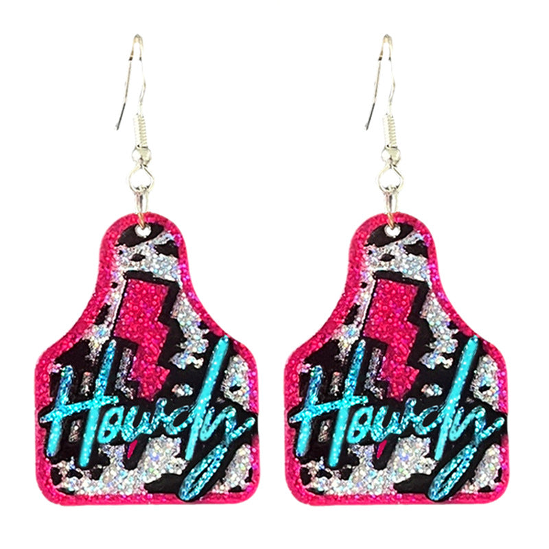 Wholesale Western cowboy style acrylic earrings