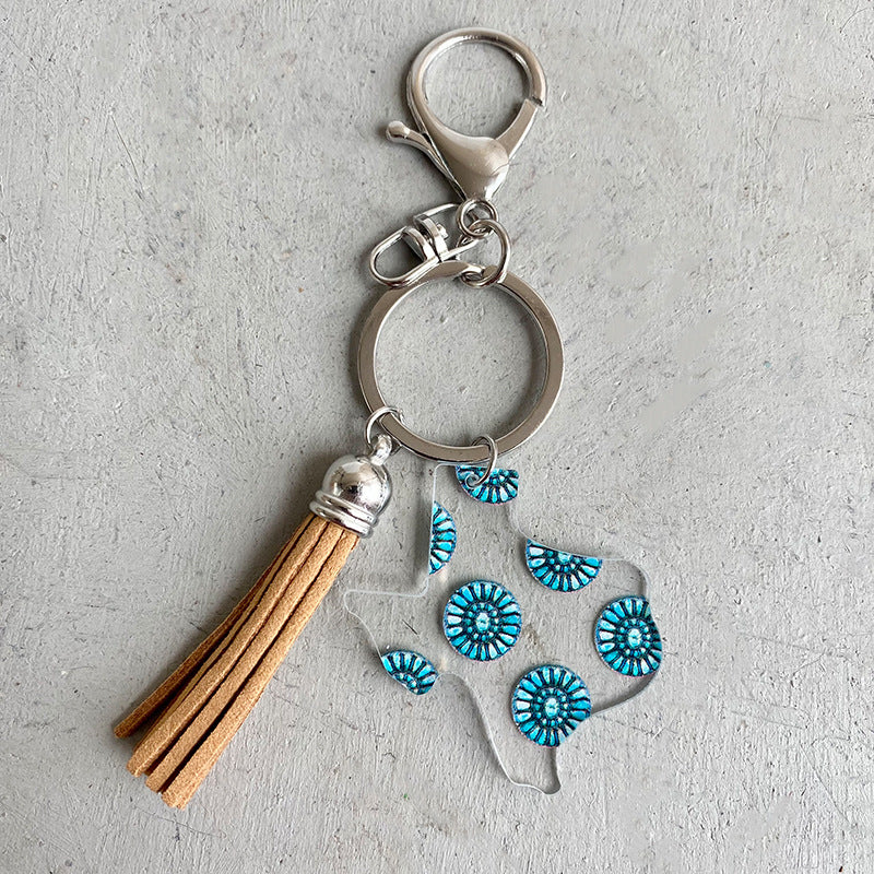 Wholesale 3pcs/pack Western Wind Sunflower Cactus Acrylic Keychain